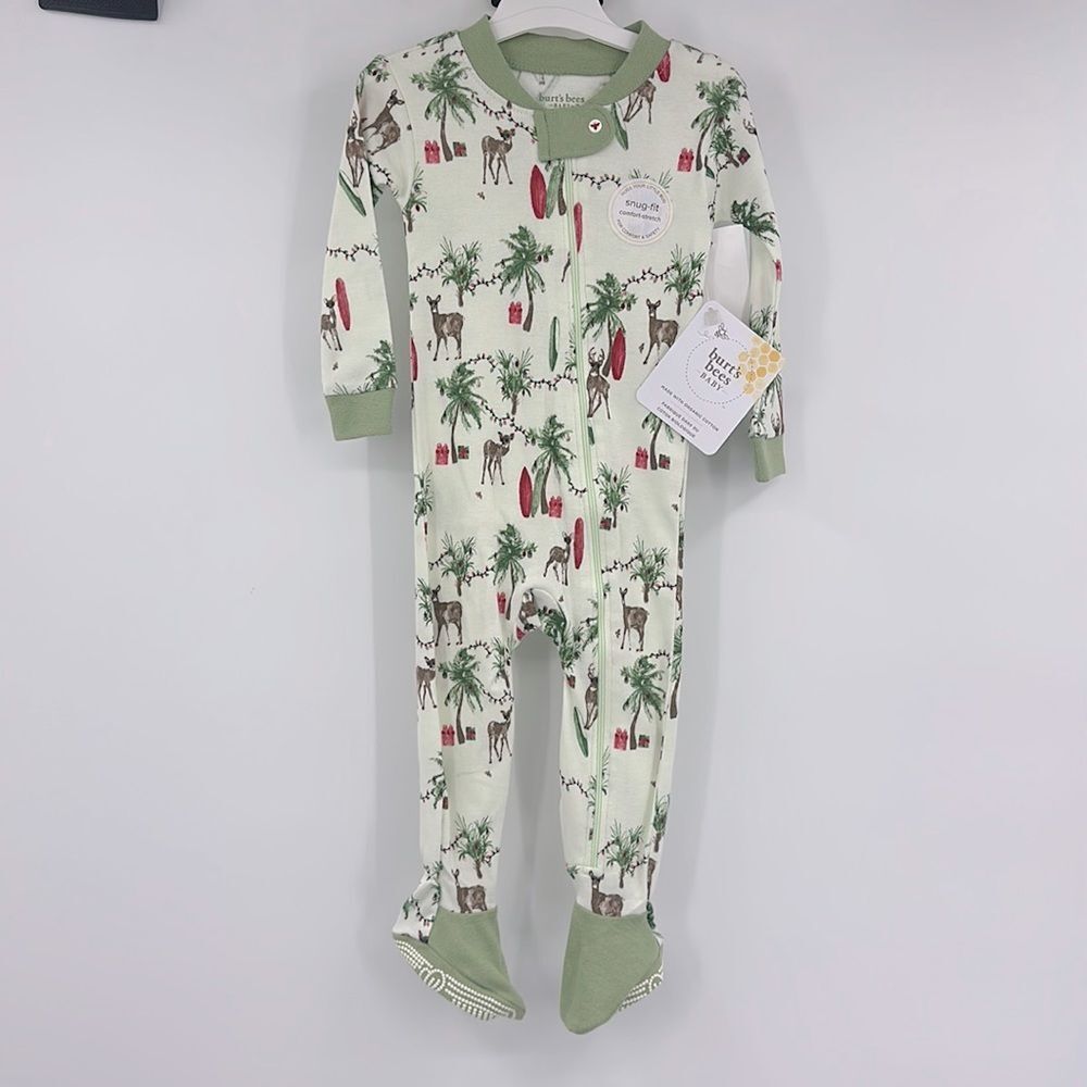 Burt’s Bees Palmtree Dear Christmas‎ Sleeper Sz 6-9m NWT
